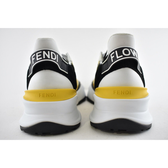 Fendi Mens Vertigo Flow Yellow Monogram White FF Logo Side Zip Low Sneaker 12 13 - Picture 11 of 12